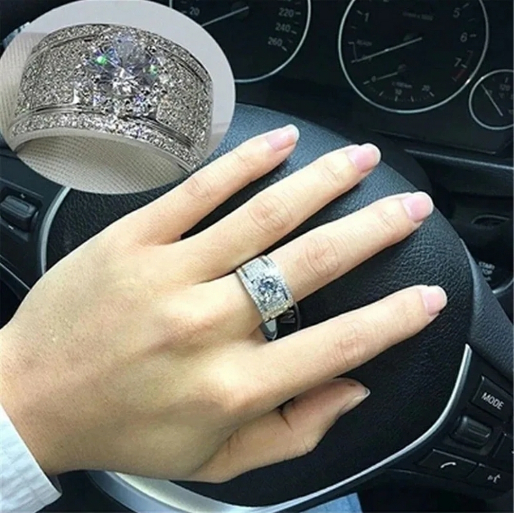 FIRM🆕️2ct Lab Created/Simulated Diamonds 925 Sterling Silver Ring - Picture 10 of 10
